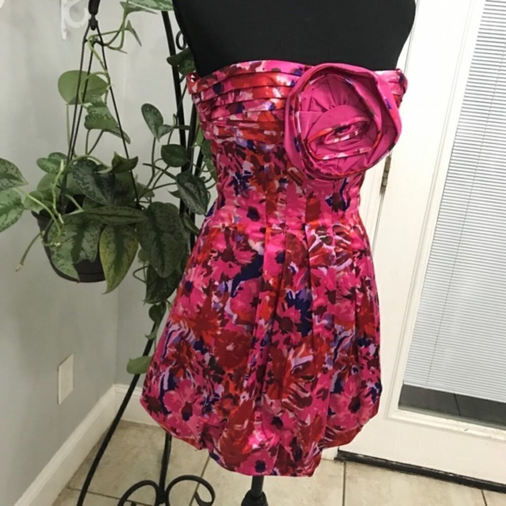 BCBGMaxAzria Begonia Combo Pink Strapless size 0 new with tags #86 - Picture 3 of 10